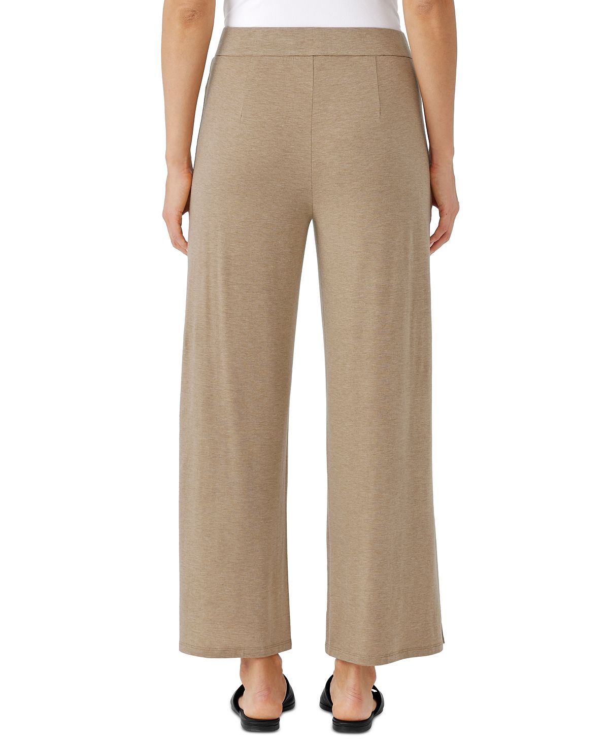 Calça Eileen Fisher Feminina com Fenda no Tornozelo e Puxa-Punho Marrom Tamanho Médio