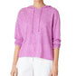 Suéter com capuz feminino Eileen Fisher em linho orgânico e algodão orgânico, roxo, tamanho pequeno