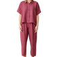 Camisa feminina Eileen Fisher com botões e gola clássica orgânica, vermelha, tamanho pequeno e pequeno
