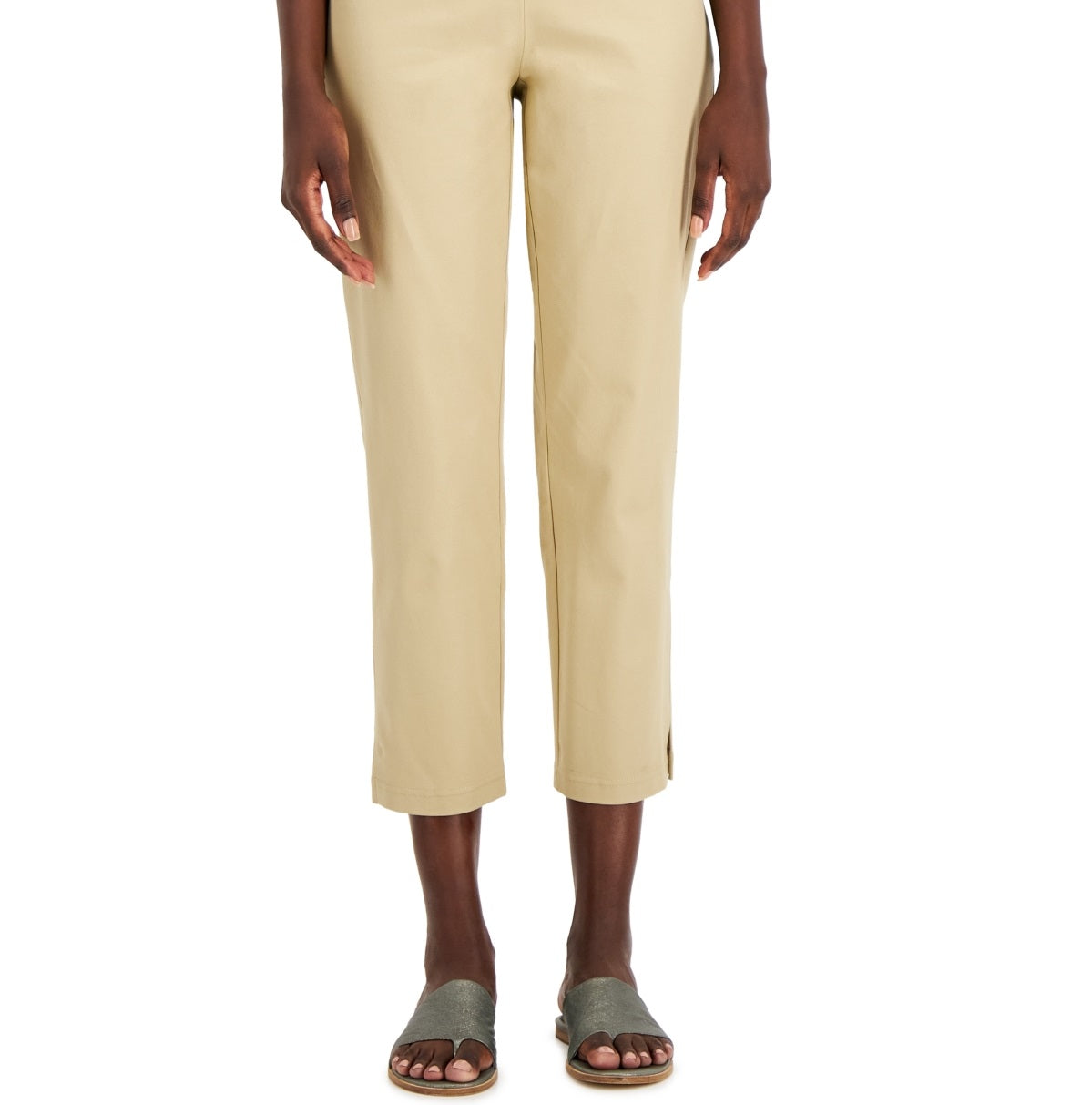 Calça Eileen Fisher Feminina Slim Fit Orgânica Marrom Tamanho Grande