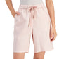 Shorts Eileen Fisher Feminino de Linho Orgânico Cintura Alta Rosa Tamanho P