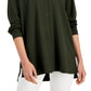 Camisa feminina Eileen Fisher com gola mandarim, verde, tamanho médio