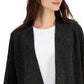 Cardigan feminino Eileen Fisher de linho orgânico com decote em V e frente aberta, verde, tamanho médio