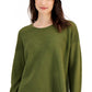 Blusa feminina Eileen Fisher com gola redonda orgânica, verde, tamanho médio