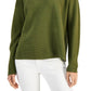 Blusa feminina Eileen Fisher com gola redonda orgânica, verde, tamanho médio