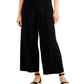 Calça cropped feminina Eileen Fisher, perna larga, preta, tamanho pequeno