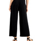 Calça cropped feminina Eileen Fisher, perna larga, preta, tamanho pequeno