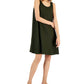Vestido Eileen Fisher Feminino de Linho Orgânico com Decote Redondo Verde Tamanho Grande