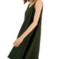 Vestido Eileen Fisher Feminino de Linho Orgânico com Decote Redondo Verde Tamanho Grande