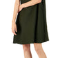 Vestido feminino Eileen Fisher de linho orgânico com decote redondo, verde, tamanho extragrande