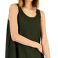 Vestido feminino Eileen Fisher de linho orgânico com decote redondo, verde, tamanho extragrande