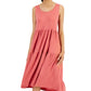 Vestido feminino sem mangas Eileen Fisher em camadas, rosa, tamanho X-S