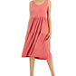 Vestido feminino sem mangas Eileen Fisher em camadas, rosa, tamanho médio