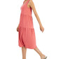 Vestido feminino sem mangas Eileen Fisher em camadas, rosa, tamanho médio