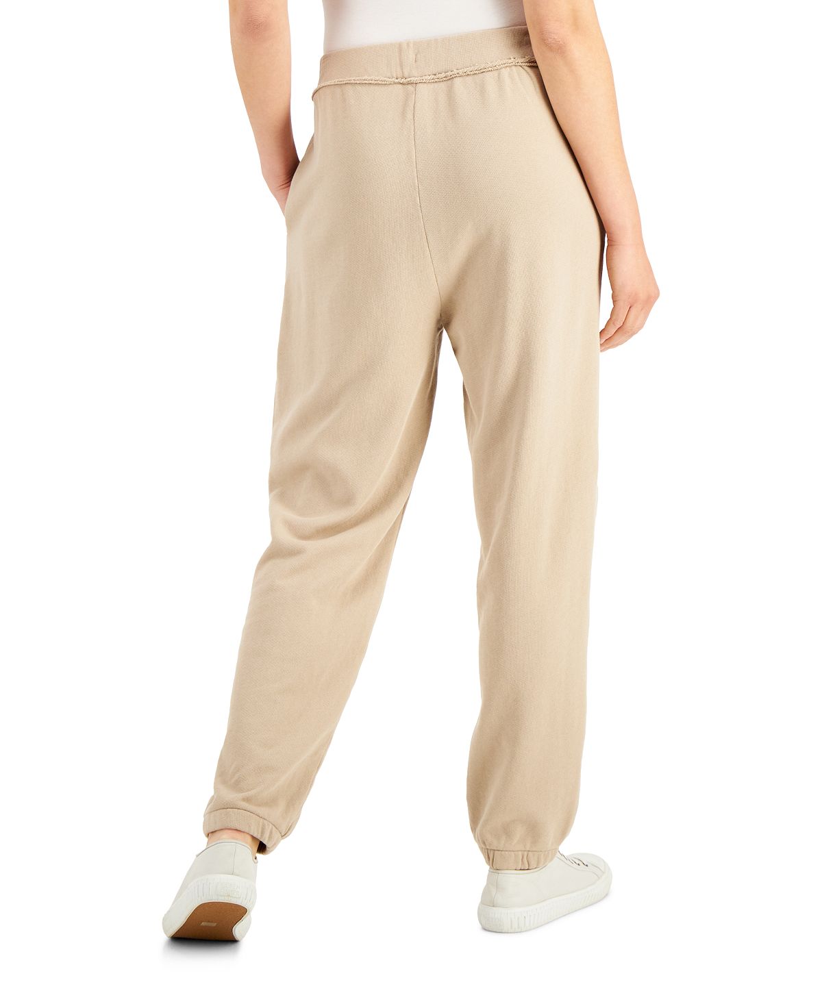 Calça de moletom feminina Eileen Fisher de algodão orgânico, marrom, tamanho X-G