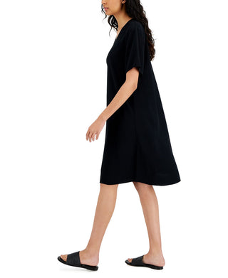 Eileen Fisher Women's V Neck Dress Black Size X-Large