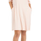 Vestido de malha feminino Eileen Fisher com decote em V e manga comprida, rosa, tamanho médio