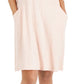 Vestido de malha feminino Eileen Fisher com decote em V e manga comprida, rosa, tamanho médio
