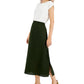 Saia de linho feminina Eileen Fisher, verde, tamanho grande