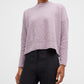 Eileen Fisher Top feminino com decote redondo, roxo, tamanho pequeno