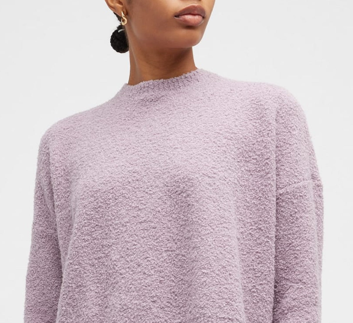 Eileen Fisher Top feminino com decote redondo, roxo, tamanho pequeno