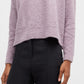 Eileen Fisher Top feminino com decote redondo, roxo, tamanho pequeno