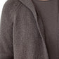Cardigan longo de algodão com capuz feminino Eileen Fisher, marrom, tamanho XS