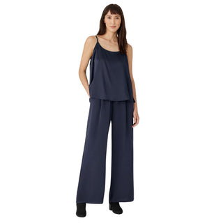 Calça Eileen Fisher Nocturne Feminina Cintura Alta Perna Larga Seda Tamanho Médio