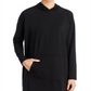 Túnica feminina Eileen Fisher com capuz e estampa boxy, preta, tamanho médio
