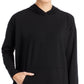 Túnica feminina Eileen Fisher com capuz e estampa boxy, preta, tamanho médio
