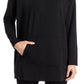 Túnica feminina Eileen Fisher com capuz e estampa boxy, preta, tamanho médio
