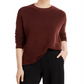 Suéter feminino Eileen Fisher de lã merino com gola redonda, marrom, tamanho extragrande