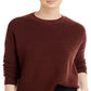 Suéter feminino Eileen Fisher de lã merino com gola redonda, marrom, tamanho extragrande