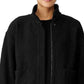 Jaqueta Eileen Fisher feminina com gola alta e bouclé, preta, tamanho X-S
