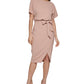 Vestido feminino Kensie Blouson Wrap bege tamanho 14