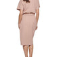 Vestido feminino Kensie Blouson Wrap bege tamanho 14
