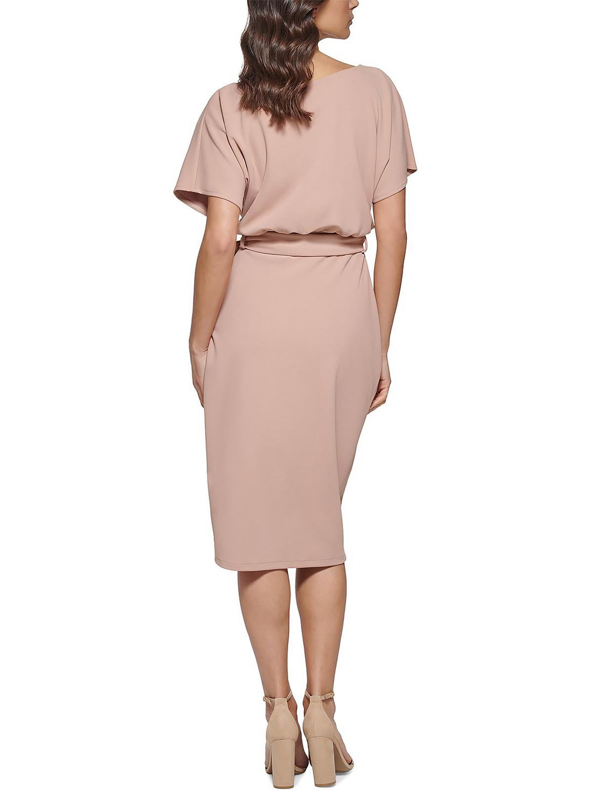 Vestido feminino Kensie Blouson Wrap bege tamanho 14