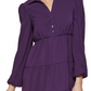 Vestido feminino Kensie com gola e camadas, roxo, tamanho 8