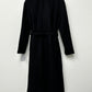Kenneth Cole Casaco longo assimétrico com cinto feminino, preto, tamanho 8
