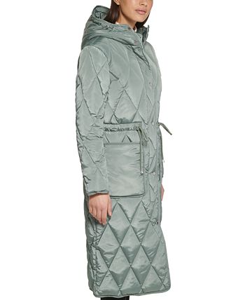 Casaco anorak com capuz feminino Kenneth Cole, verde, tamanho médio