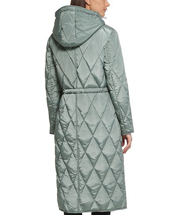 Casaco anorak com capuz feminino Kenneth Cole, verde, tamanho médio