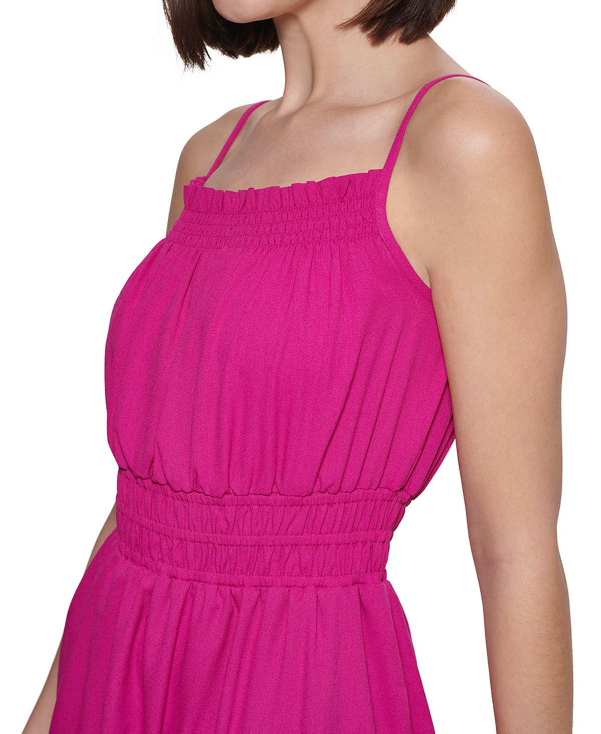 Vestido evasê Kensie Feminino Smocked Roxo Tamanho 4