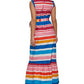 Vestido longo sem mangas Kensie feminino listrado de algodão rosa tamanho 14