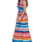 Vestido longo sem mangas Kensie feminino listrado de algodão rosa tamanho 14