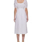 Vestido midi feminino Kensie com ilhós, manga bufante e cinto, branco, tamanho 2