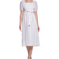 Vestido midi feminino Kensie com ilhós, manga bufante e cinto, branco, tamanho 2
