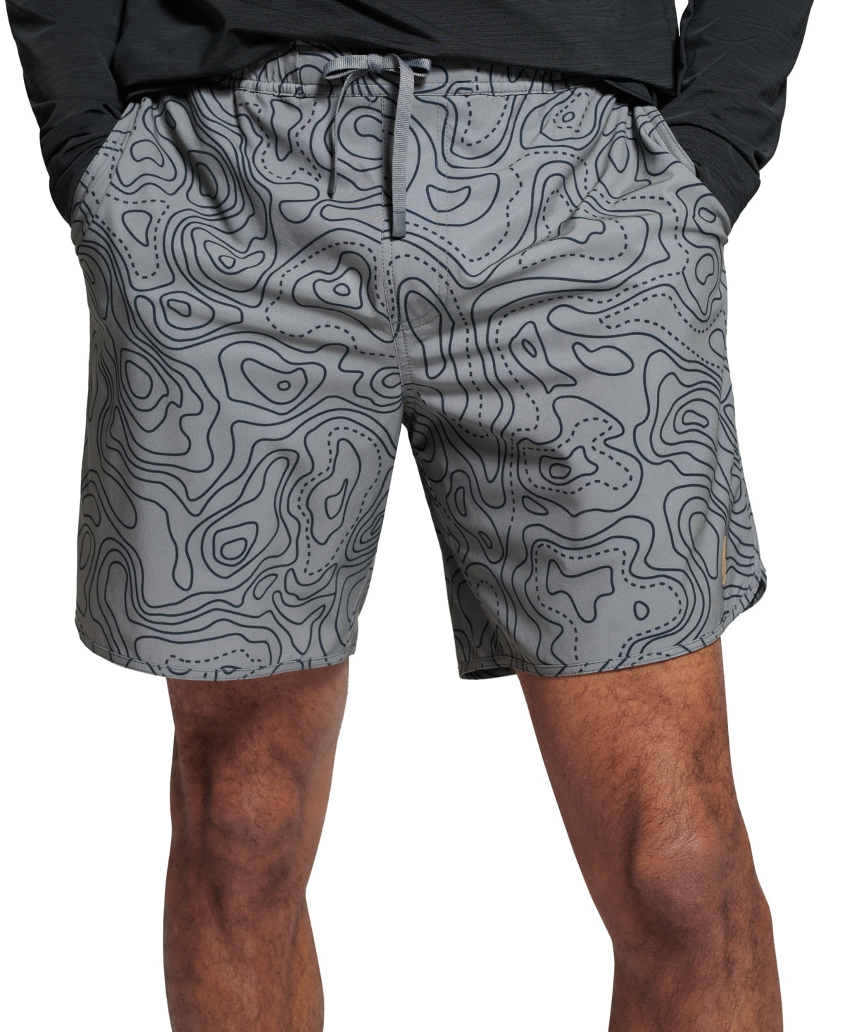 Bass Outdoor Men's Maps Quick Dry Shorts Cinza Tamanho Grande