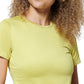 Camiseta básica feminina Bass Outdoor Cross Performance, amarela, tamanho grande