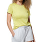 Camiseta básica feminina Bass Outdoor Cross Performance, amarela, tamanho médio