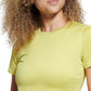 Camiseta básica feminina Bass Outdoor Cross Performance, amarela, tamanho médio